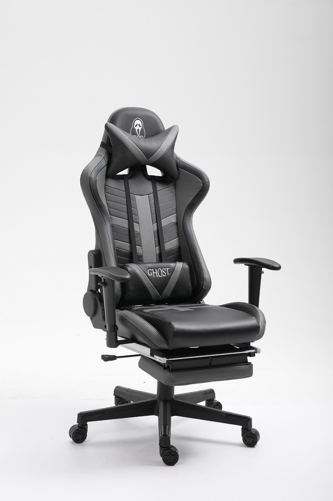 Vinotti Игровое компьютерное кресло, Экокожа, Черно-серый #1