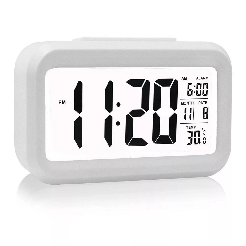 Часы будильник с автоматической подсветкой, термометром и календарем  #1