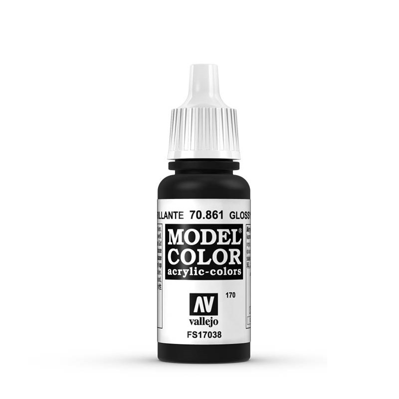 Лак Vallejo серии Model Color - Gloss Black (17 мл) #1