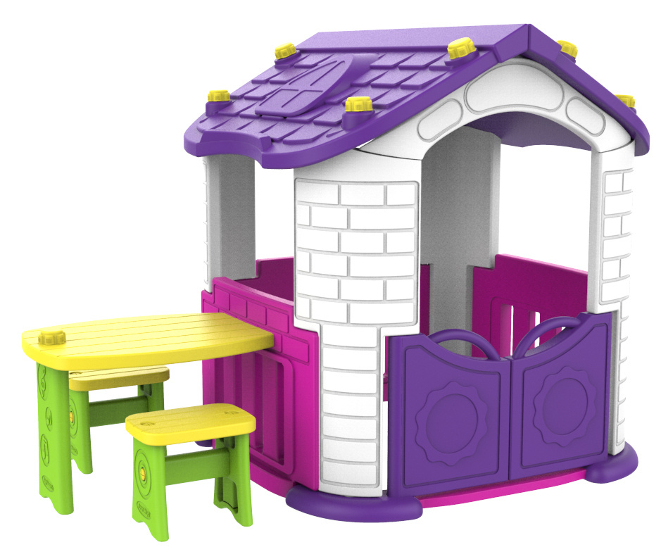 Игровой домик со столиком и 2 стульчиками, цвет фиолетовый CHD-355  #1