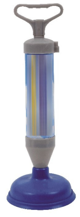 Вантуз вакуумный помповый Vidage с насадками 16.5 и 6 см, цвет: серый,синий  #1