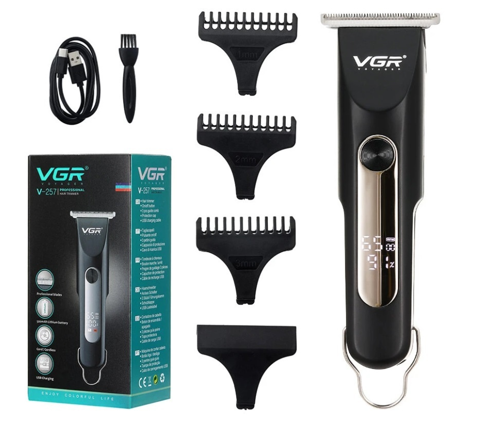 VGR Триммер для бороды и усов V-257, черный #1