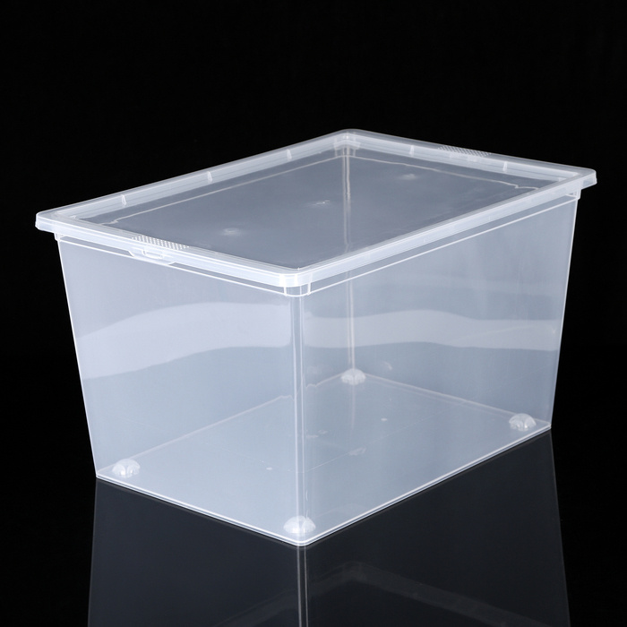 Ящик для xранения с крышкой IDEA, 50 л, 53x38x30 см, цвет прозрачный, пластиковый контейнер Transparent #1