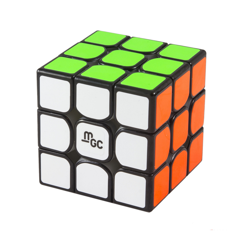 Магнитный кубик Рубика YJ 3x3x3 MGC Magnetic, чёрный #1