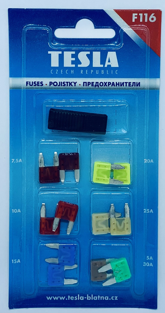 TESLA Комплект предохранителей MINI - упаковка блистер #1