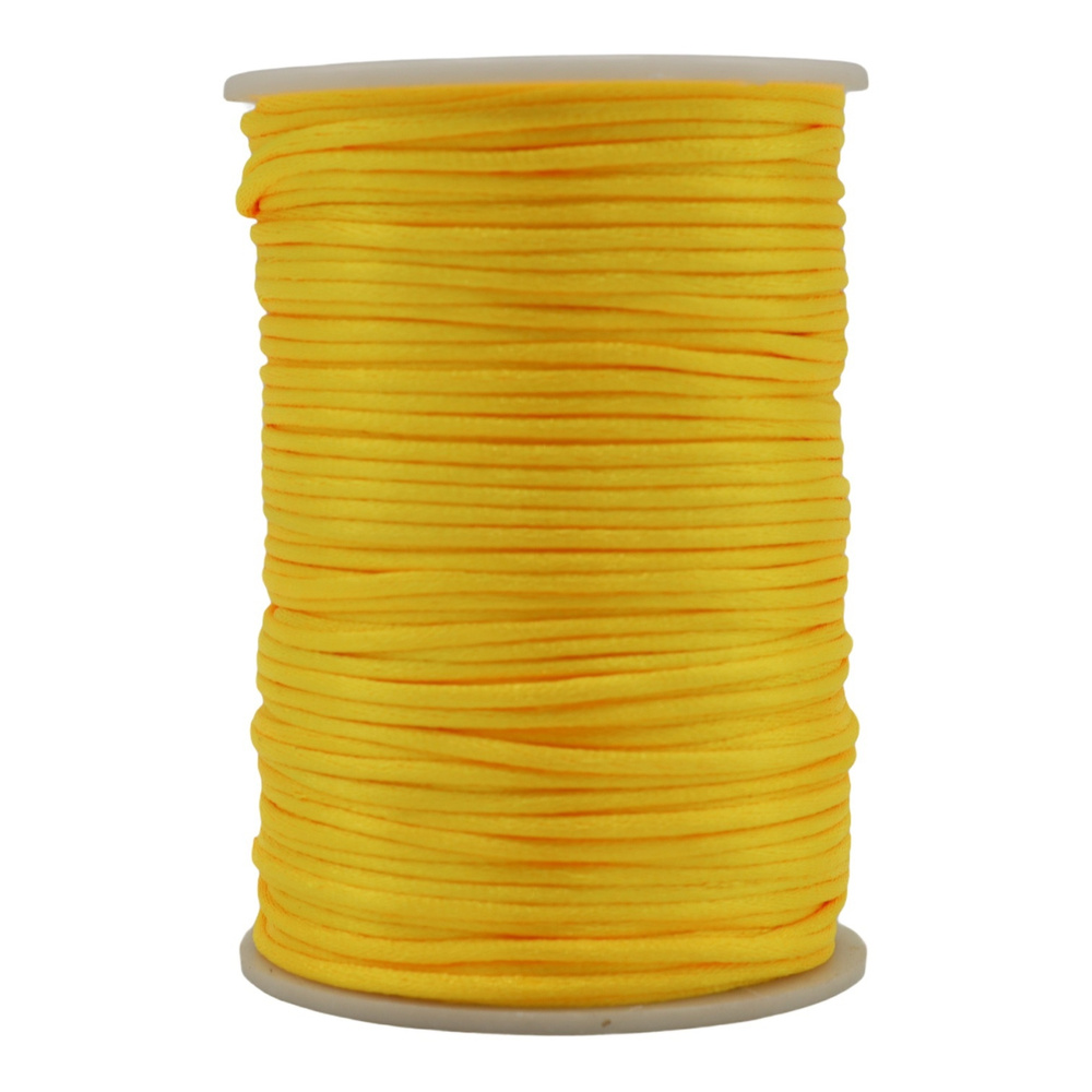 Шнур атласный, для воздушных петель, цвет: желтый , 2 мм x 90 м  #1