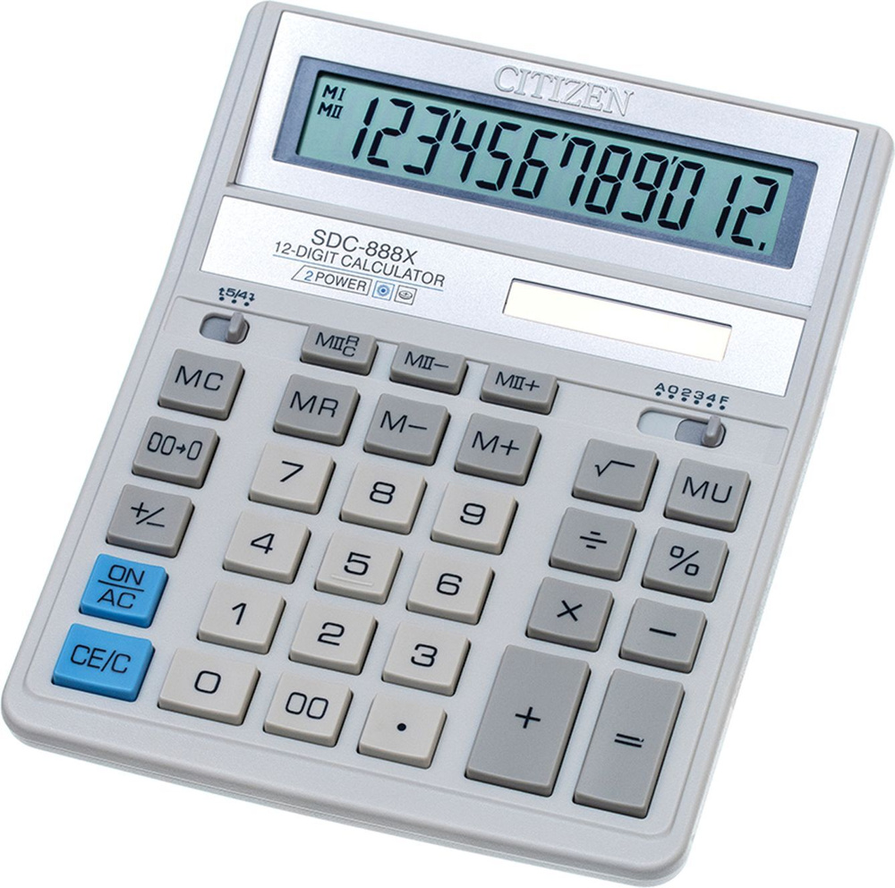 Калькулятор бухгалтерский Citizen SDC-888XWH белый 12-разр. #1