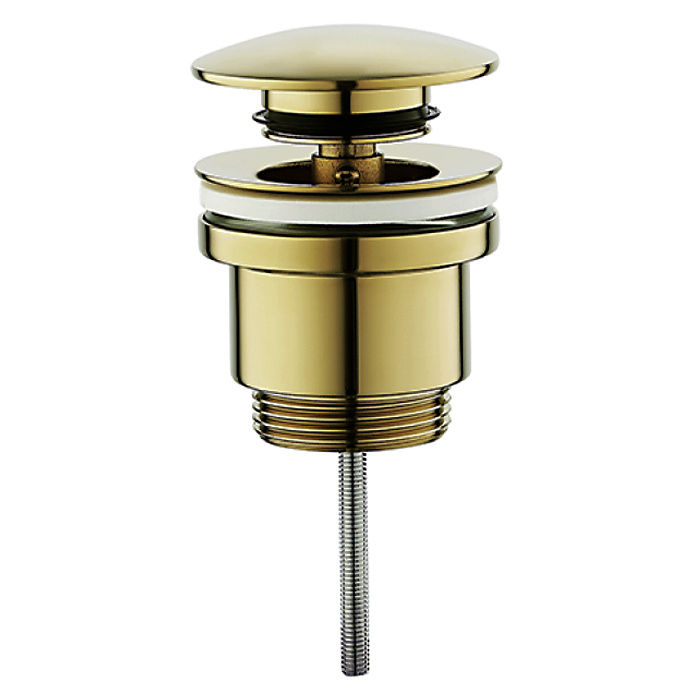 Донный клапан для раковины с переливом и без (автомат) Frap F62-3 золотой, латунь  #1