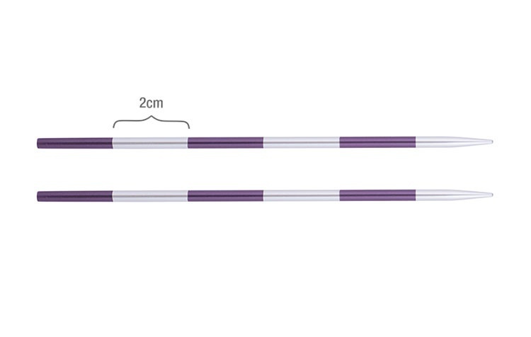Спицы съемные Knit Pro SmartStix, 3,75 мм, для длины тросика 28-126 см, алюминий, серебристый/аметистовый #1