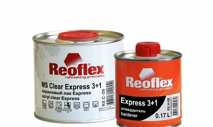 REOFLEX Акриловый лак MS Clear Express 3+1 RX C-06 (0.5 л) + отвердитель (0.17 л)  #1