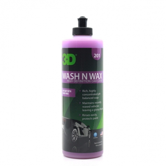 3D Car Care Автошампунь для ручной мойки с воском 201 Wash N Wax, 473 мл.  #1