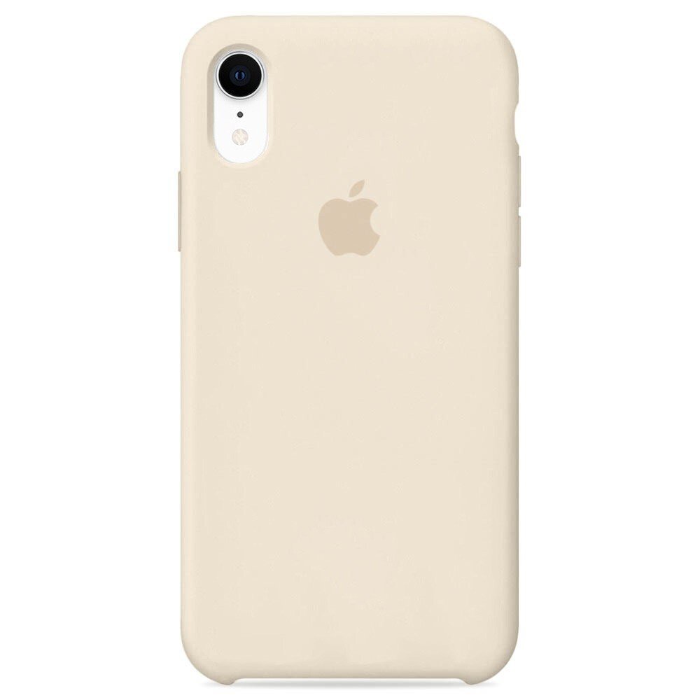 Силиконовый чехол для смартфона Silicone Case на iPhone Xr / Айфон Xr с логотипом, бежевый  #1