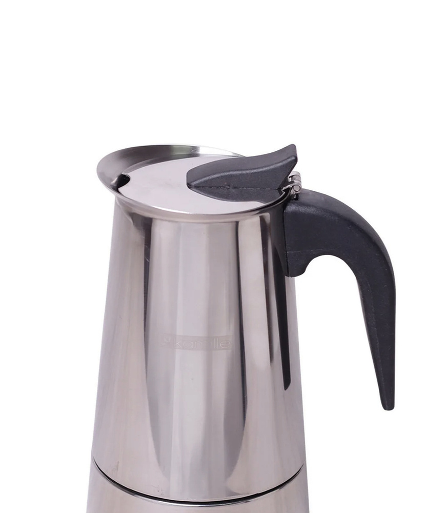 Механическая гейзерная кофеварка из нержавеющей стали на 2 чашки, 300мл (серебристый)  #1