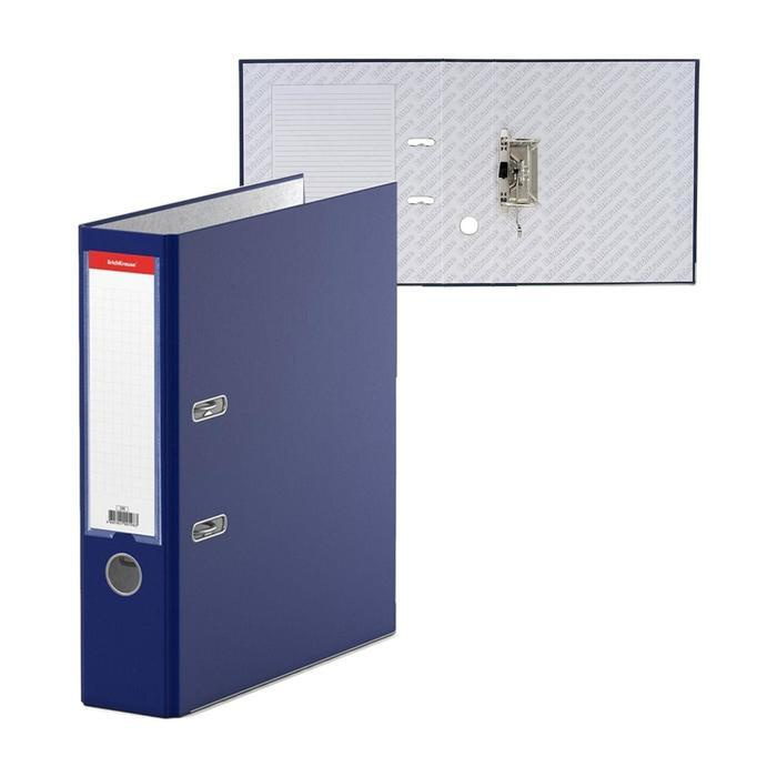 "ErichKrause". Папка-регистратор "Business" А4, 70 мм. синяя, пластиковый карман, металлический кант. #1