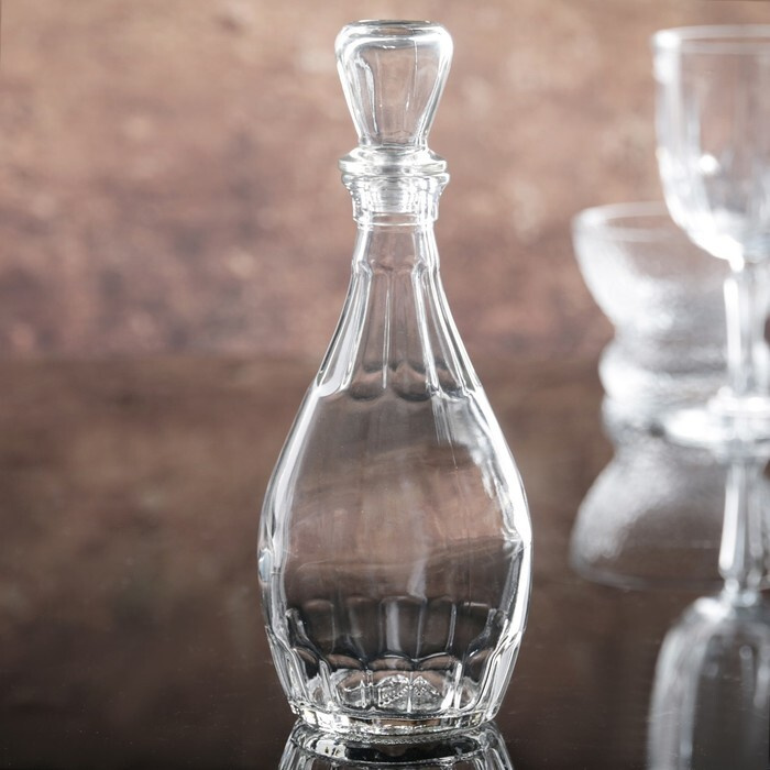 Графин для напитков "Дионис" 450 мл из прозрачного стекла, штоф для водки и виски, все для бара  #1