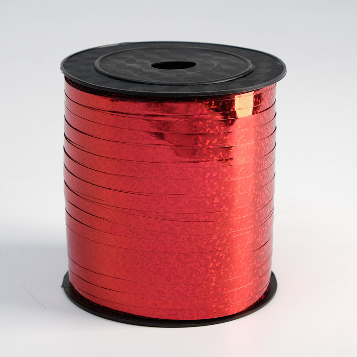 Лента упаковочная голография, красная, 5 мм х 225 м #1