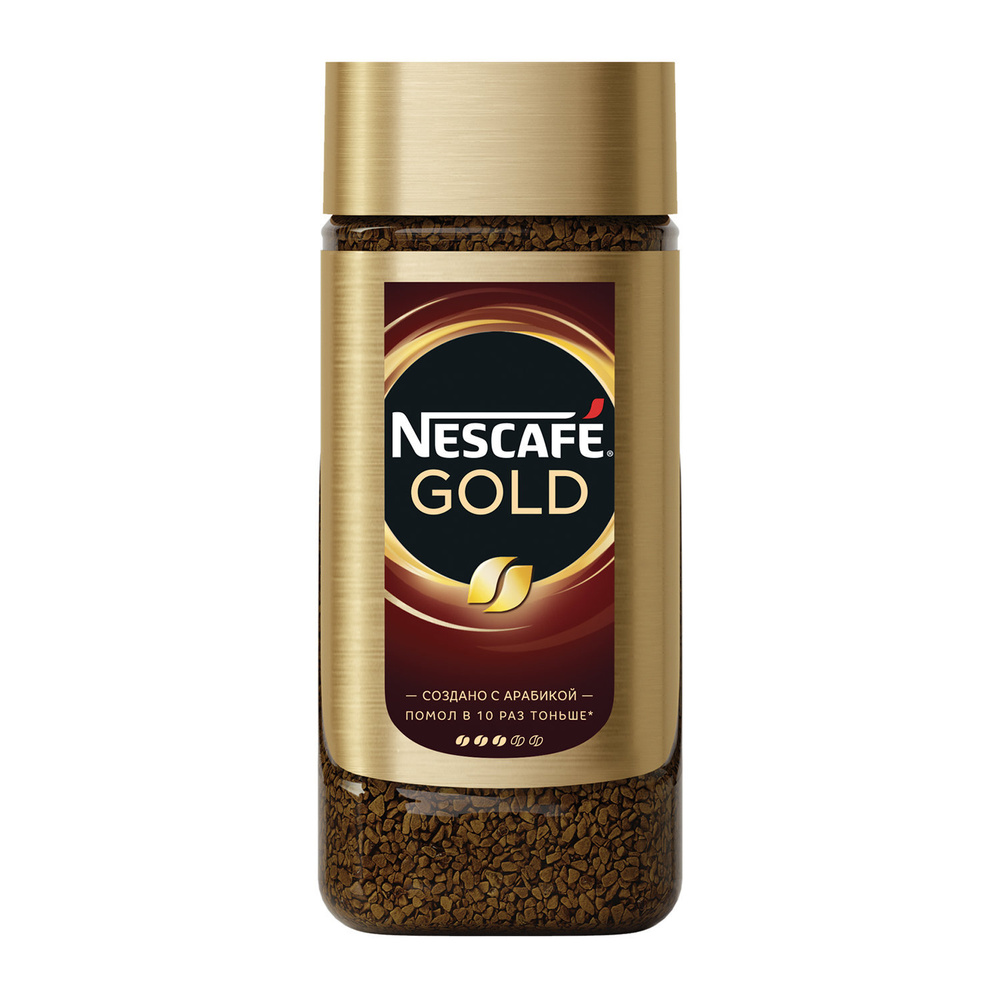 Кофе молотый в растворимом NESCAFE (Нескафе) Gold, сублимированный, 95 г, стеклянная банка, 04813  #1