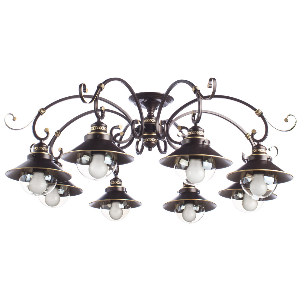 Потолочная люстра Arte Lamp GRAZIOSO A4577PL-8CK / E27 / коричневый #1