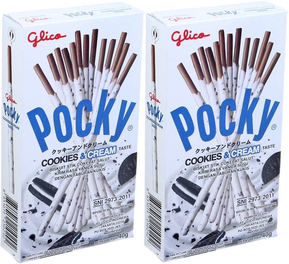 Шоколадные палочки Pocky Cookies & Cream / Покки Печенье & Крем 2 шт. 40 г. (Таиланд)  #1