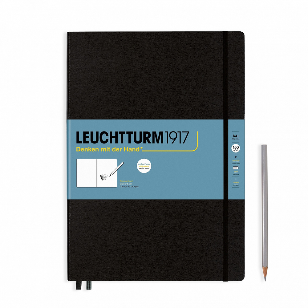 Скетчбук для рисования Leuchtturm1917 A4+ (22.5x31.5см.), 150г/м2, 112 стр. (56 л.), без линовки, твердая #1