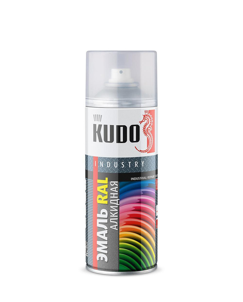 Краска спрей для внутренних и наружных работ, эмаль алкидная универсальная 520 мл аэрозоль KUDO, RAL6002 #1