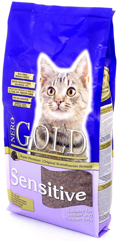 Корм Nero Gold Adult Sensitive для кошек с чувствительным пищеварением, с ягненком, 800 г  #1