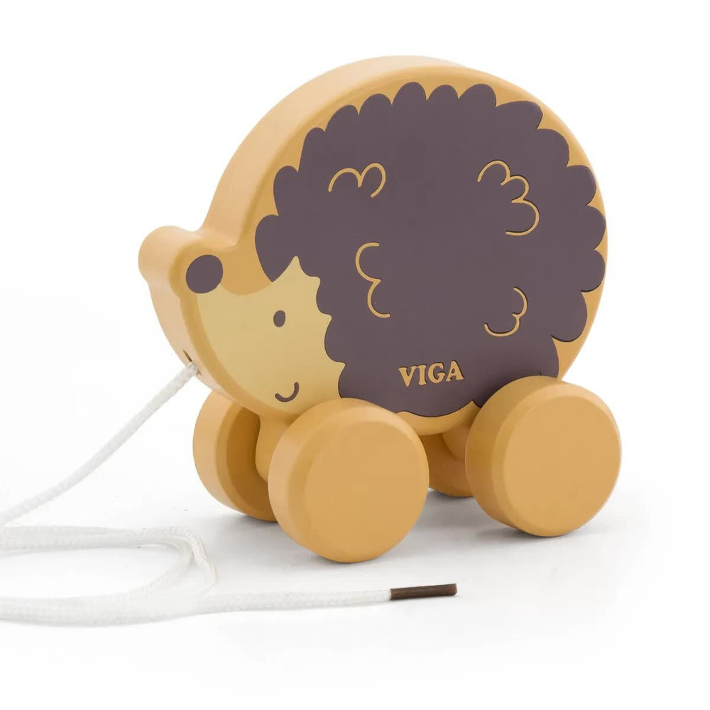 Каталка детская / Каталка на веревочке Viga Toys 44003 Ежик (дерево)  #1