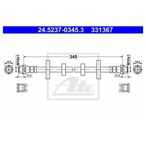Ate Трубки тормозные, арт. 24523703453, 1 шт. #1