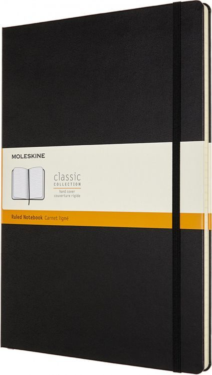 Блокнот в линейку Moleskine CLASSIC, A4, сшитый, твердая обложка, 192 л, черный  #1