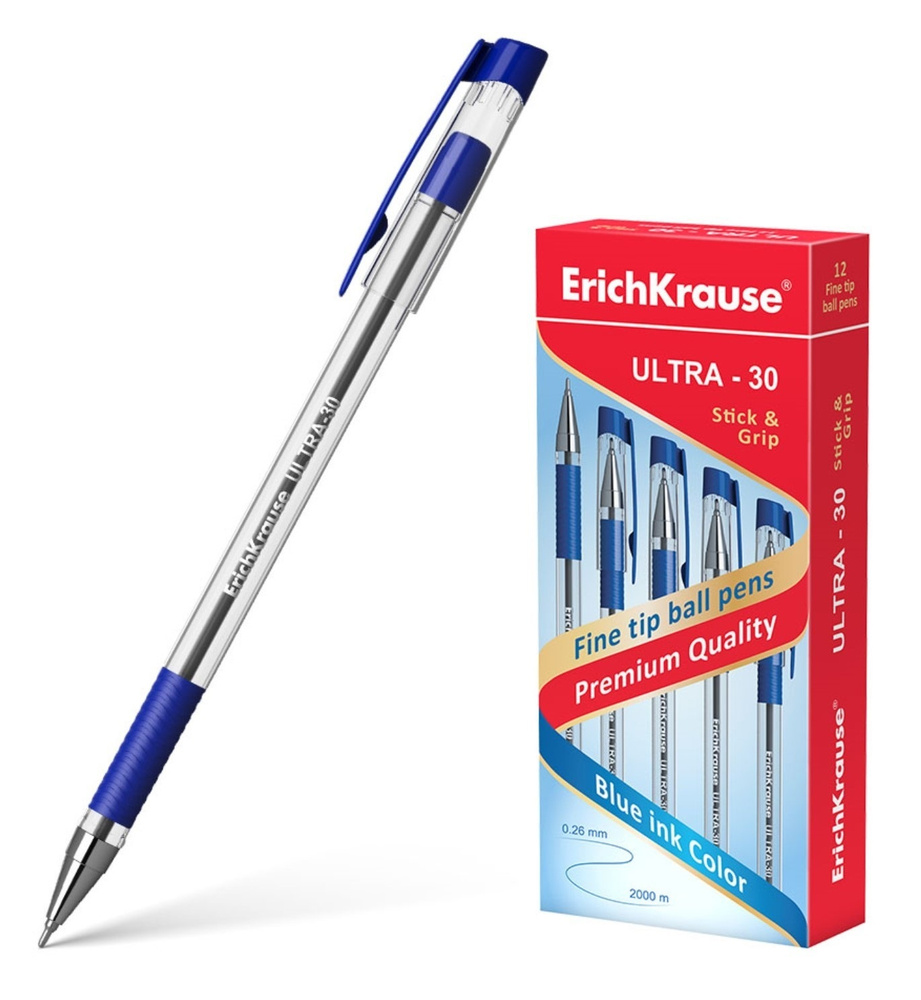 ErichKrause Набор ручек Шариковая, толщина линии: 0.26 мм, цвет: Синий, 12 шт.  #1