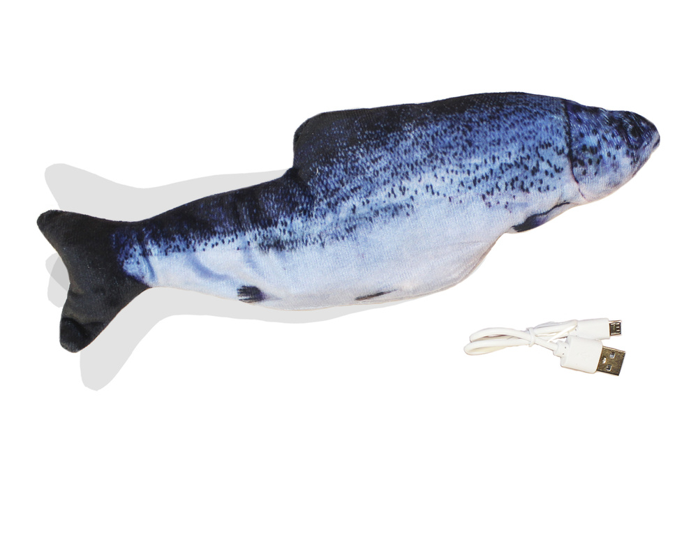 Интерактивная игрушка-рыба для кошек и собак, USB-зарядка.Синий.  #1