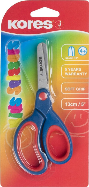 Ножницы детские Kores Softgrip 13 см с прорезиненными ручками #1