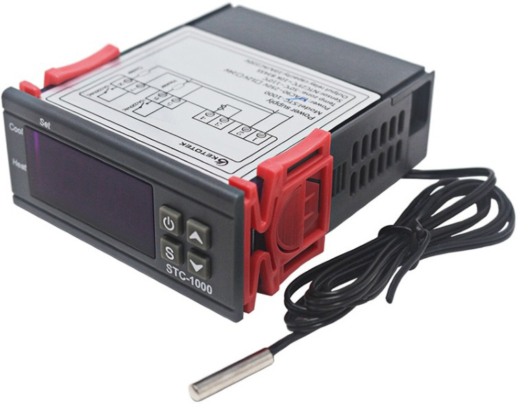 Терморегулятор/термостат до 1500Вт Для инфракрасного отопления, Для конвекторов, черно-серый, темно-бордовый #1
