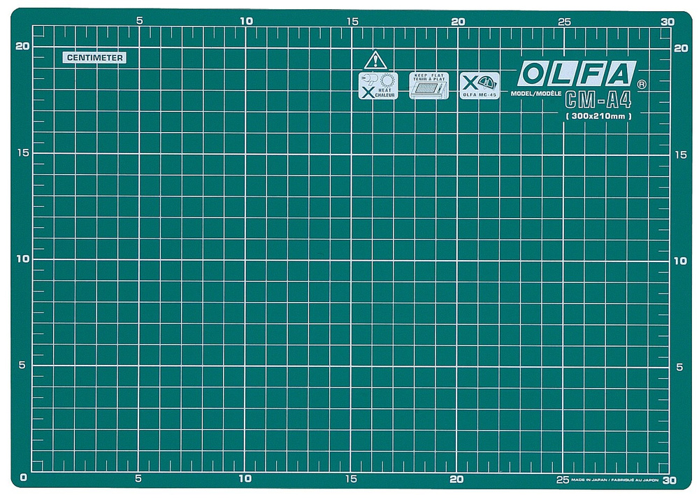 Коврик для резки защитный формат A4, габариты 300 x 210 мм, толщина 2мм OLFA OL-CM-A4  #1