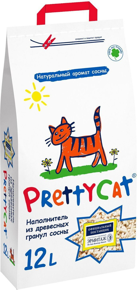 PrettyCat Wood Granules / Наполнитель для кошачьего туалета ПриттиКэт Вуд Гранулс Древесный 4 кг (12 #1