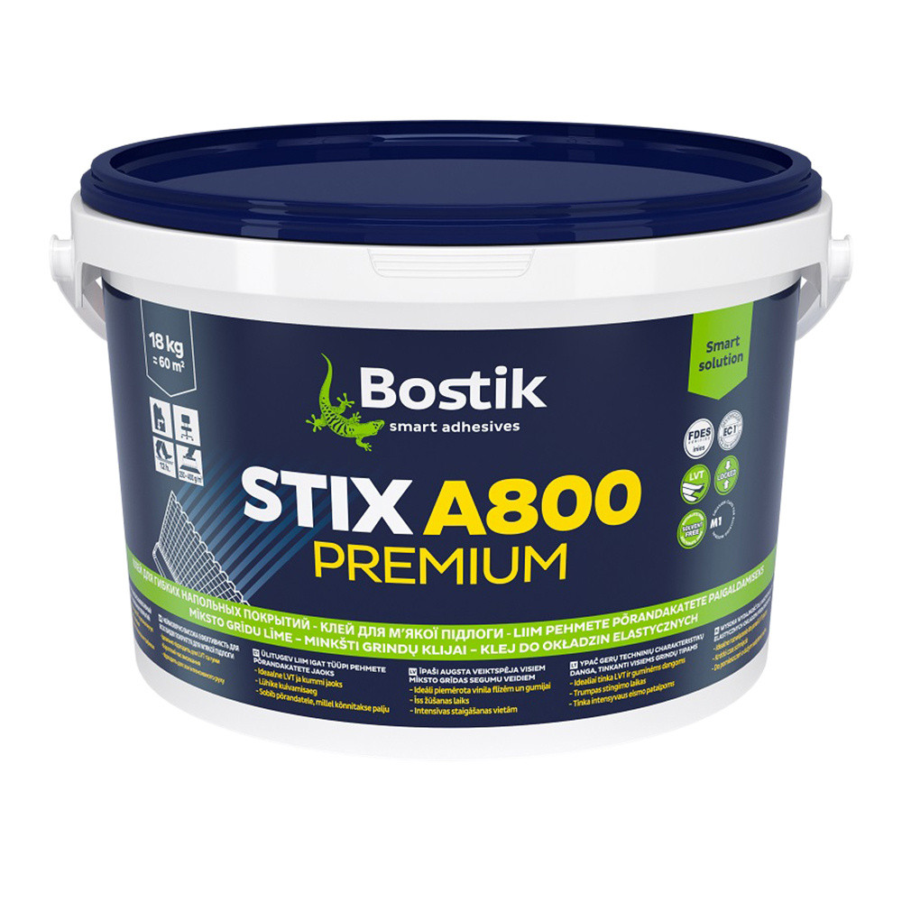 Клей для гибких напольных покрытий Bostik Stix A800 Premium 18 кг #1