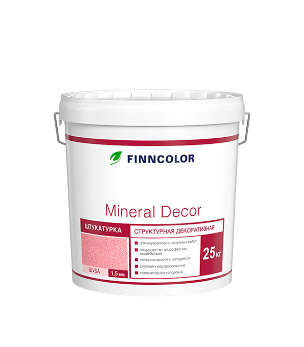 Штукатурка структурная Finncolor Mineral Decor шуба фракция 1,5мм 25кг  #1