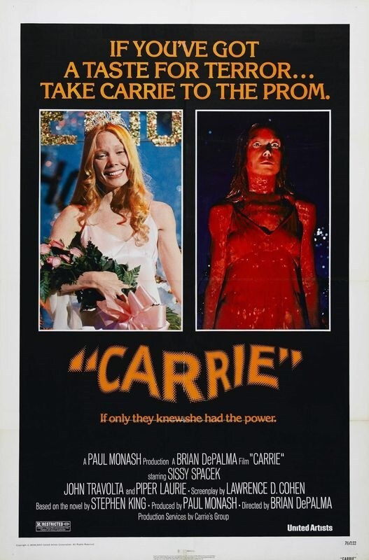 плакат, постер Кэрри (Carrie), Брайан Де Пальма на холсте, размер 60х84см  #1