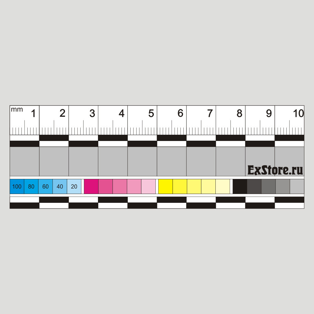 Линейка пластиковая криминалистическая на магните с цветовой шкалой 10 см.  #1