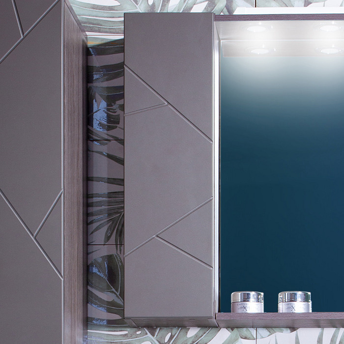 Бриклаер Шкаф навесной для ванной, Кристалл 20 с дверью., 20.1х19х70 см, Универсальный  #1