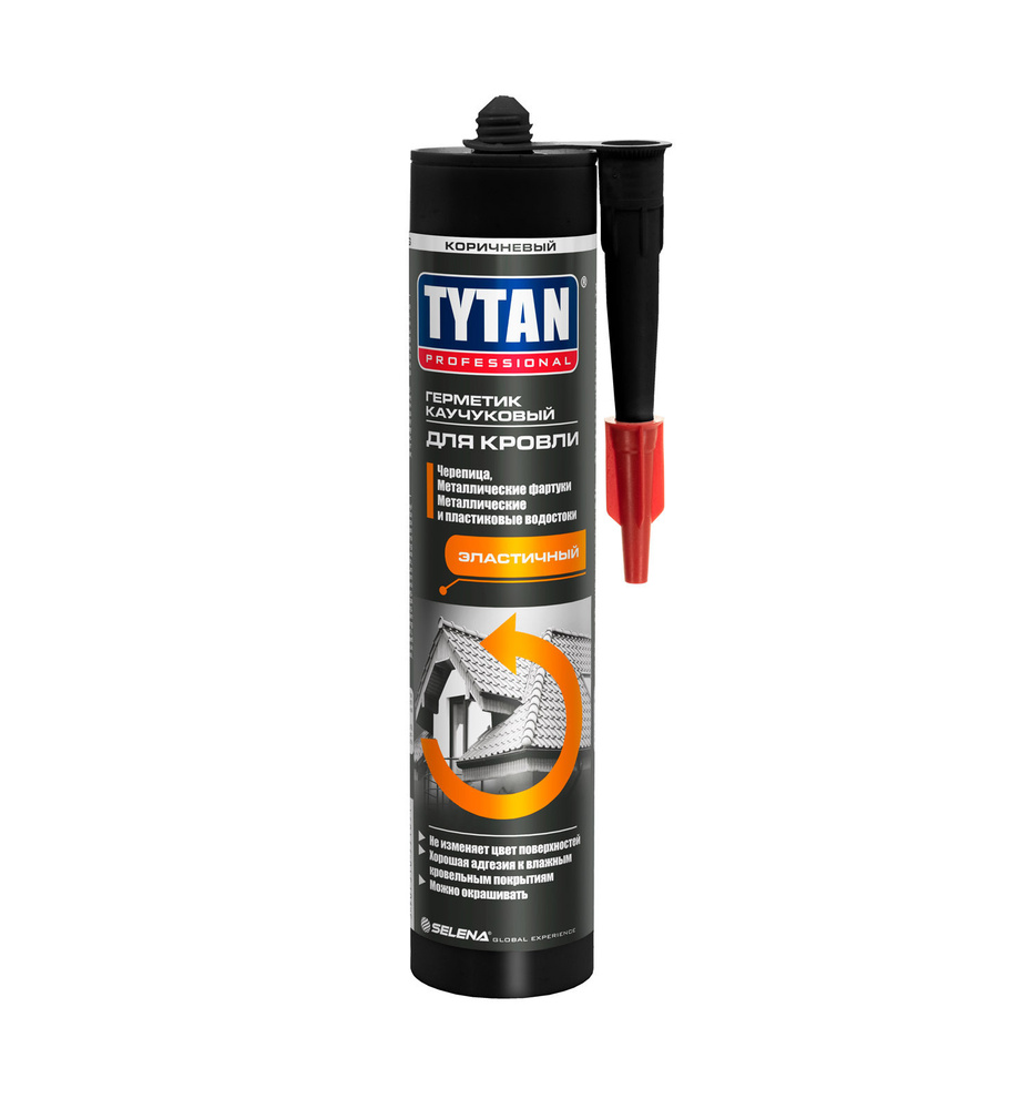 Герметик каучуковый кровельный Tytan Professional коричневый 310 мл.  #1