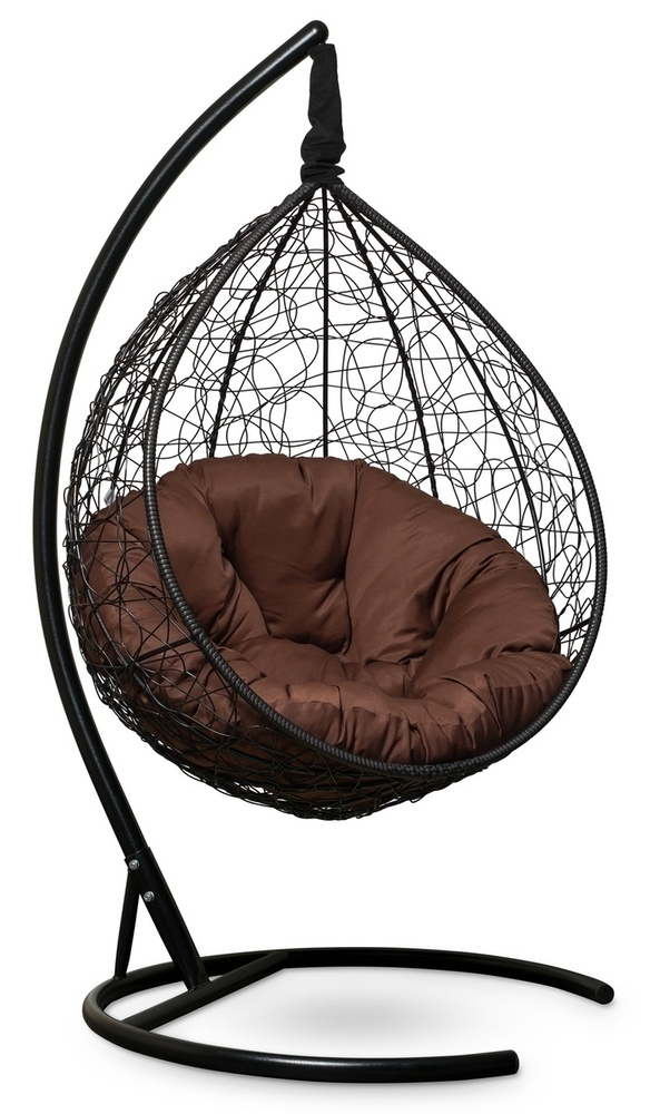 Подвесное кресло-кокон SEVILLA VERDE черный + каркас (шоколад подушка)  #1