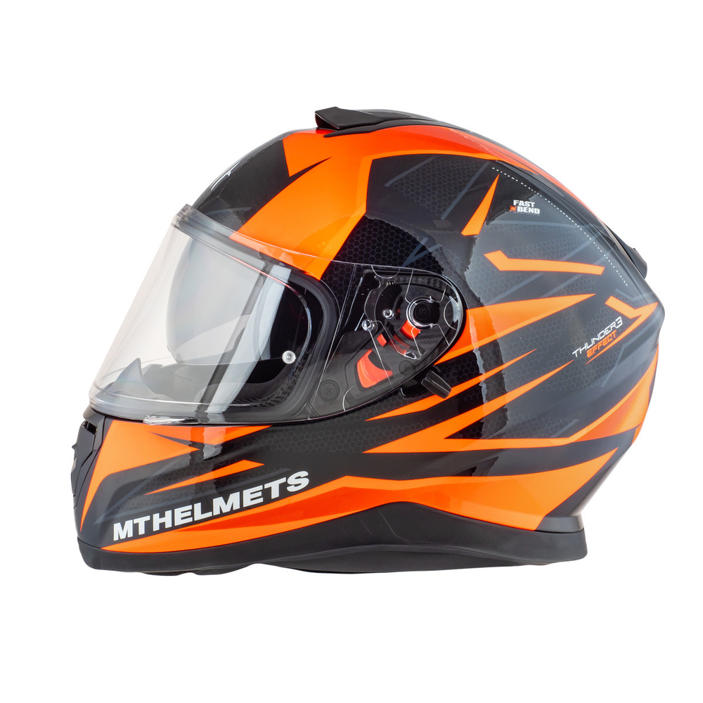 Шлем для мотоциклистов MT THUNDER 3SV Effect Gloss Black Orange XS #1