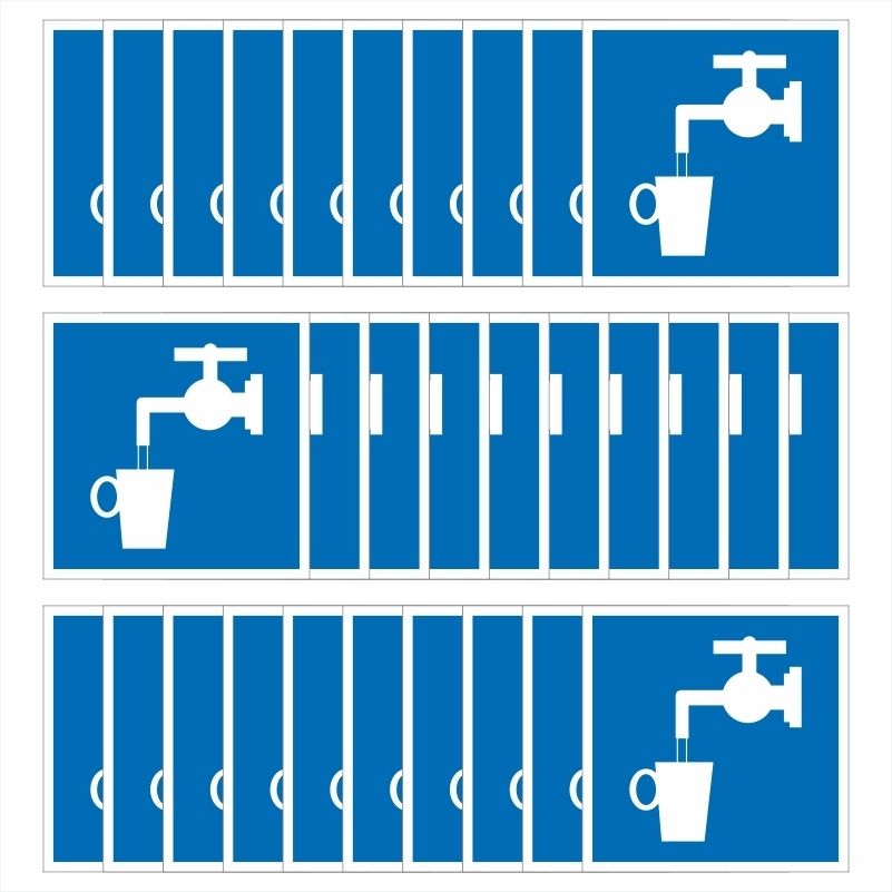 Знак-табличка D02 "Питьевая Вода" 250х250 мм из пластика толщиной 3 мм 30 шт ПолиЦентр  #1