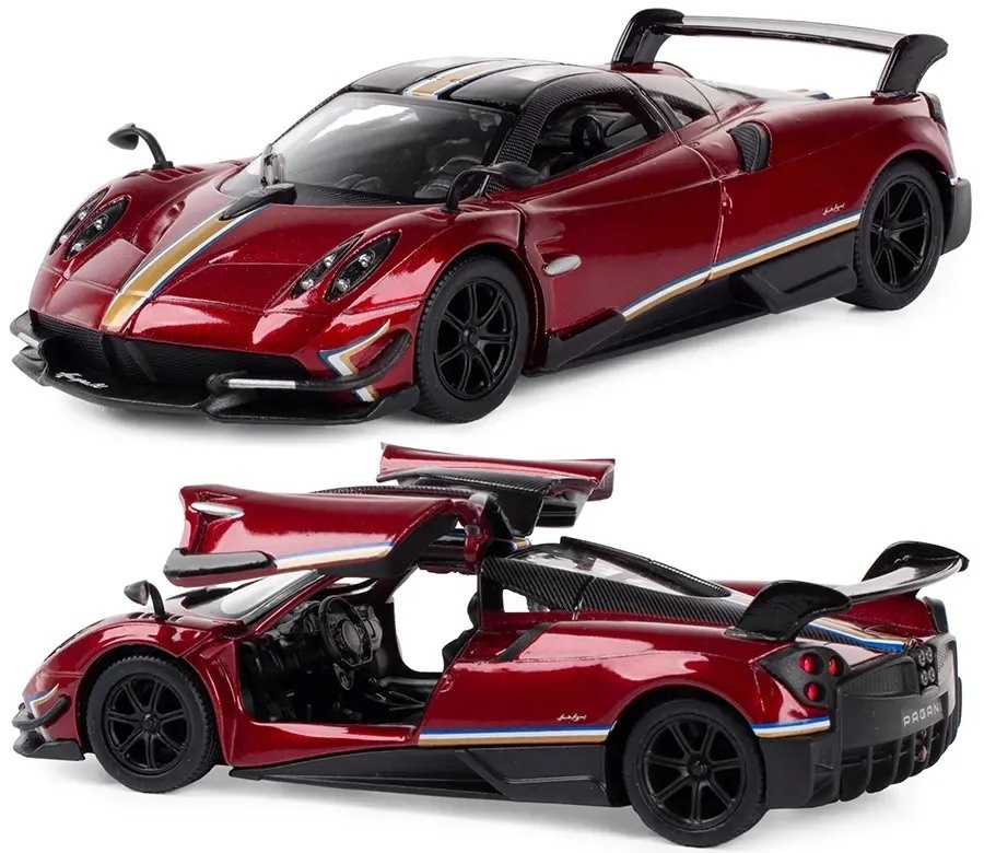 Машинка металлическая Пагани Уайра Pagani Huayra BC 2016 Kinsmart 1:38 5400DFKT инерционная, цвет Бордовый #1