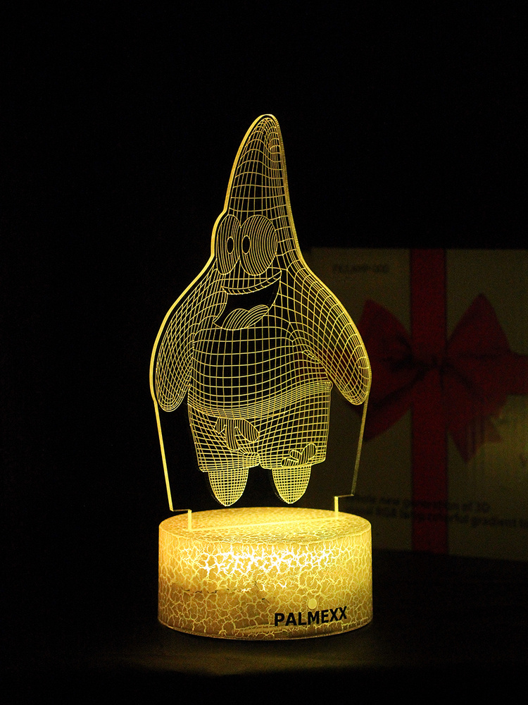 Светодиодный ночник PALMEXX 3D светильник LED RGB 7 цветов "Патрик звезда"  #1