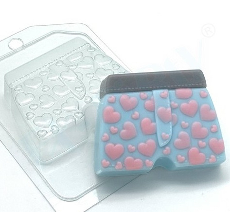 Форма пластиковая Трусы с сердечками для шоколада мыла творчества рукоделия  #1