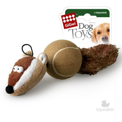 GiGwi игрушка для собак Барсук, с двумя пищалками, 32 см #1