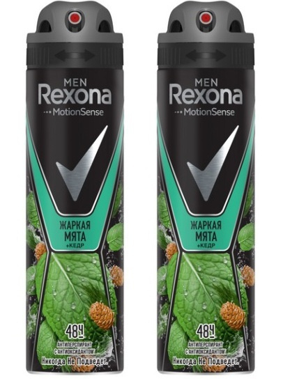 Rexona Men Антиперспирант Жаркая мята и Кедр, аэрозоль, 150 мл., 2шт.  #1