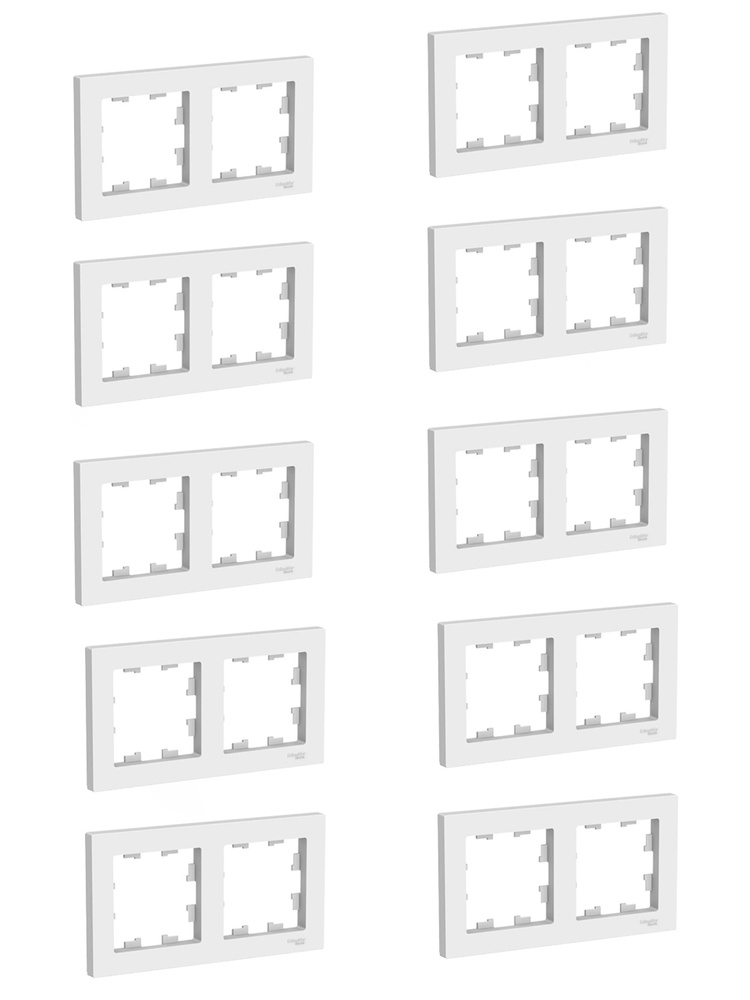 Рамка 2-постовая с антибактериальным покрытием Schneider Electric ATLASDESIGN, IP20, белая.(407332 - #1